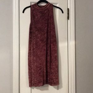 Mock neck velvet dress